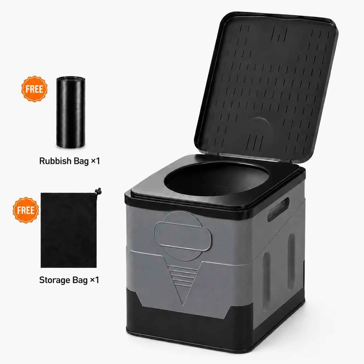 ZM Portable Folding Car Toilet PP Travel Potty with Lid Compact Emergency Toilet