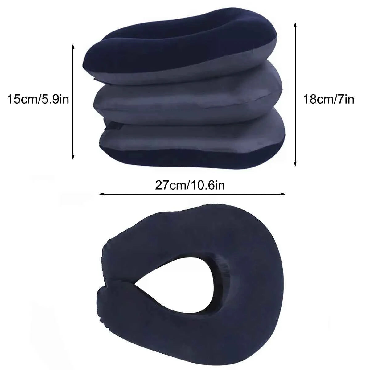 1 Pack Adjustable Inflatable Neck Pillow, - Ergonomic Inflatable Travel Pillow - Ideal Holiday Gift for Friends and Family,