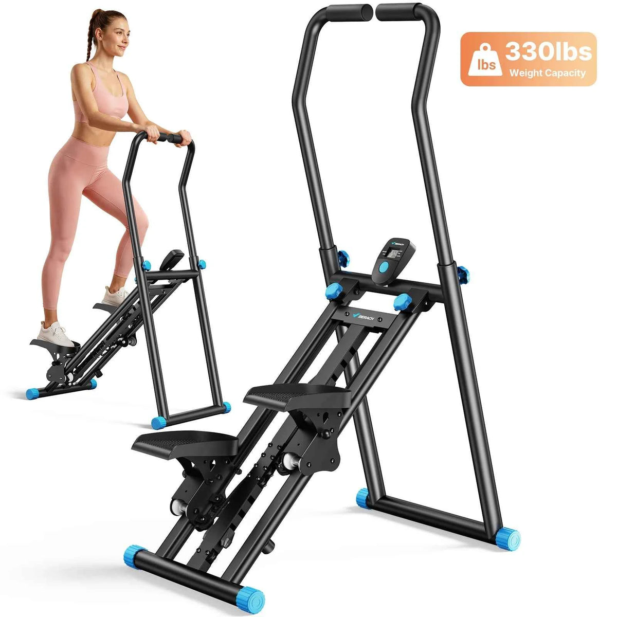 Stair Stepper. Foldable. Full Body Workout. Silent Multi-functional. Adjustable Fitness Climbing Machine for Home.