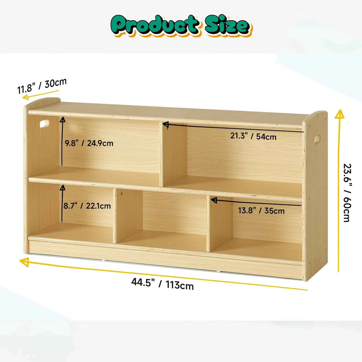 2-Tier Wood Montessori Book Shelves Or Toy Organizer for Kids or Toddlers Room.  Small Book Shelf Storage for Baby