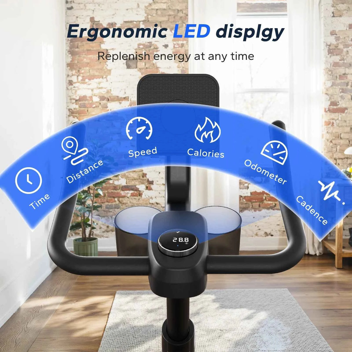 MERACH Exercise Bike Brake Pad/Magnetic Stationary Bike with Exclusive App. Low Noise. Indoor Cycling Bike with Fitness Courses