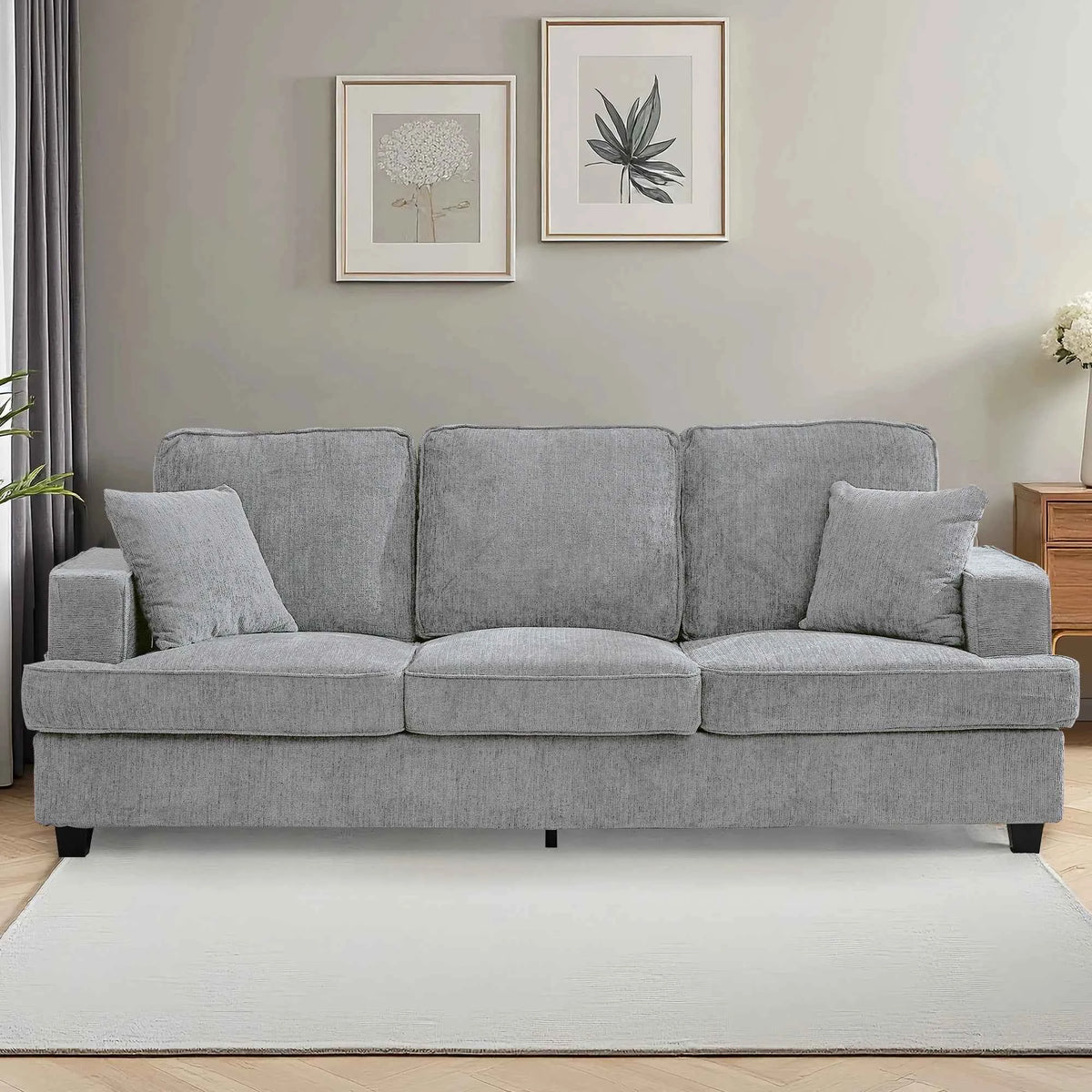 89 inch Cloud Couch Sofa in Chenille with Extra Comfy Soft Seats, Modern 3 Seater Sofas