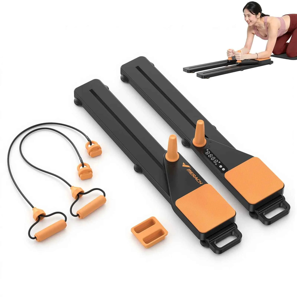 MERACH Pilates Board Multifunctional Abdominal Plate. Detachable Ab Trainer with Anti-Slip Design. Portable Pilates Reformer
