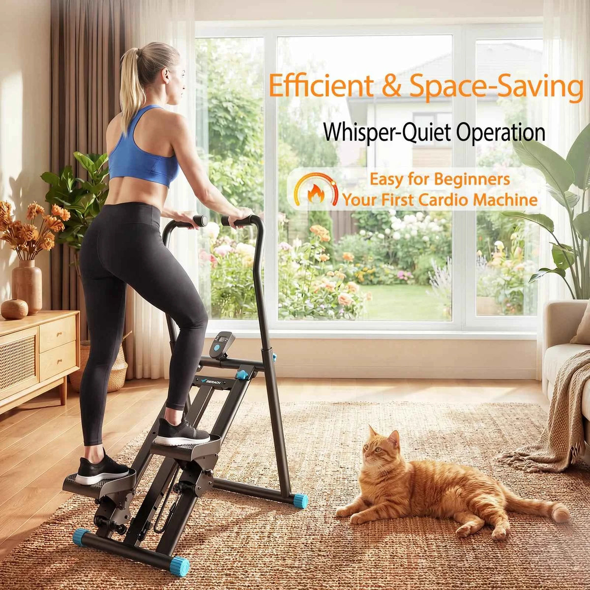 Stair Stepper. Foldable. Full Body Workout. Silent Multi-functional. Adjustable Fitness Climbing Machine for Home.