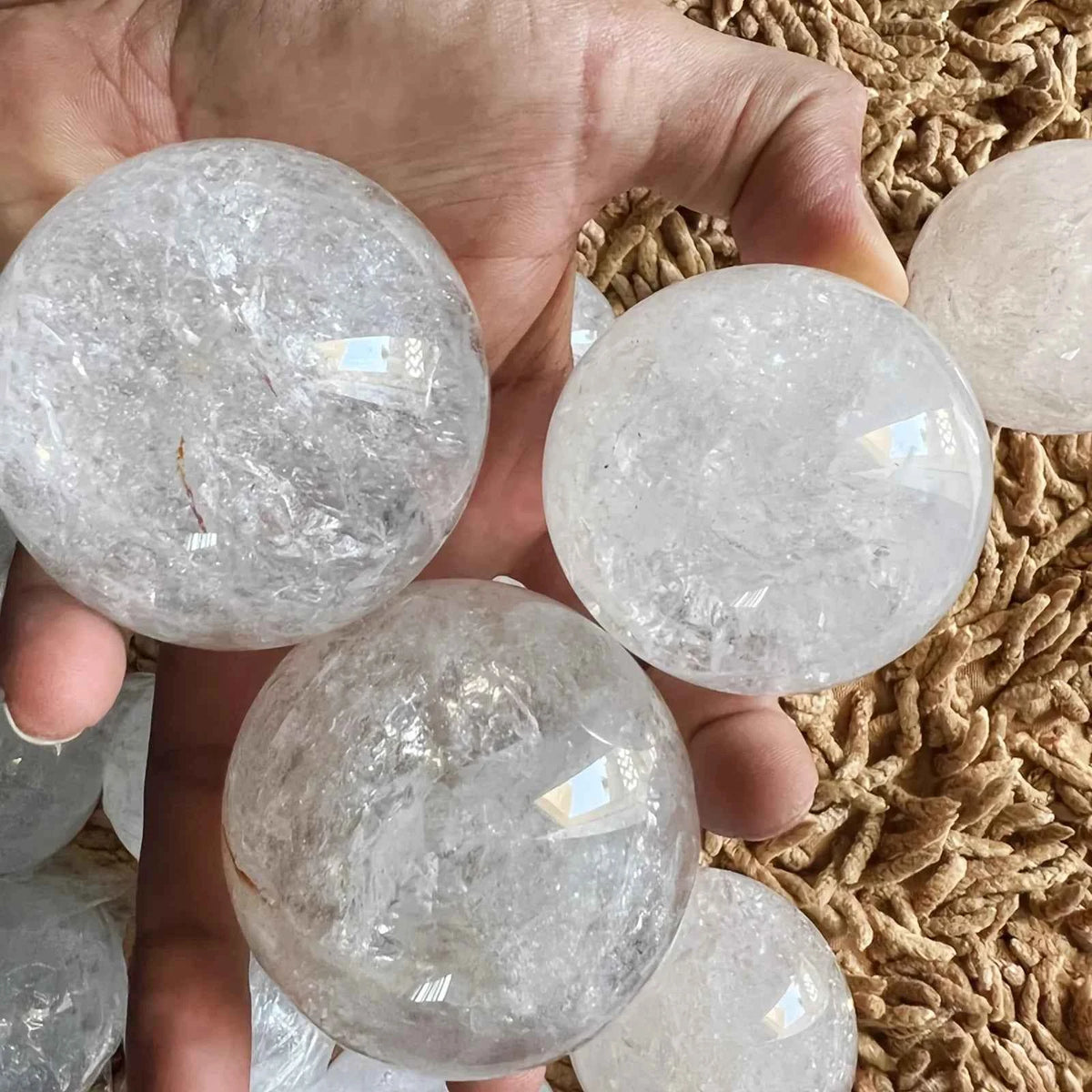 1pc  Large Elegant Clear Quartz Crystal Sphere, Polished Ball, Home Decor.