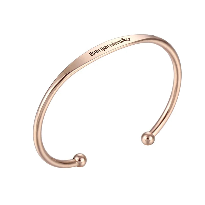 1PC Personalized Engraved Custom Name Stainless Steel Bracelet Jewelry. Name, Words, Letters, Custom Bracelet & Bangle For Women