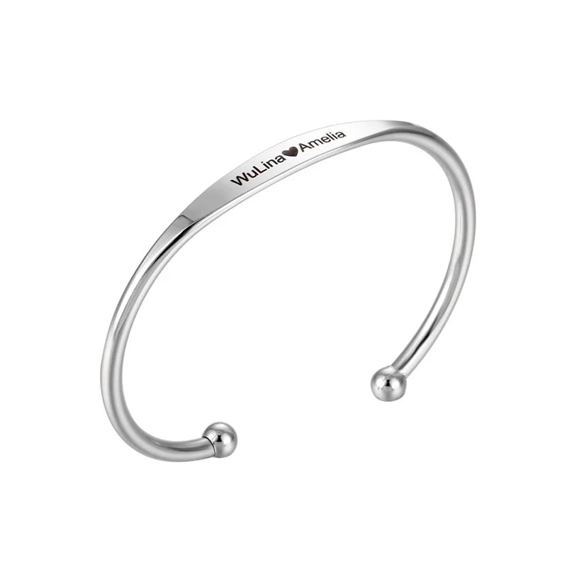 1PC Personalized Engraved Custom Name Stainless Steel Bracelet Jewelry. Name, Words, Letters, Custom Bracelet & Bangle For Women