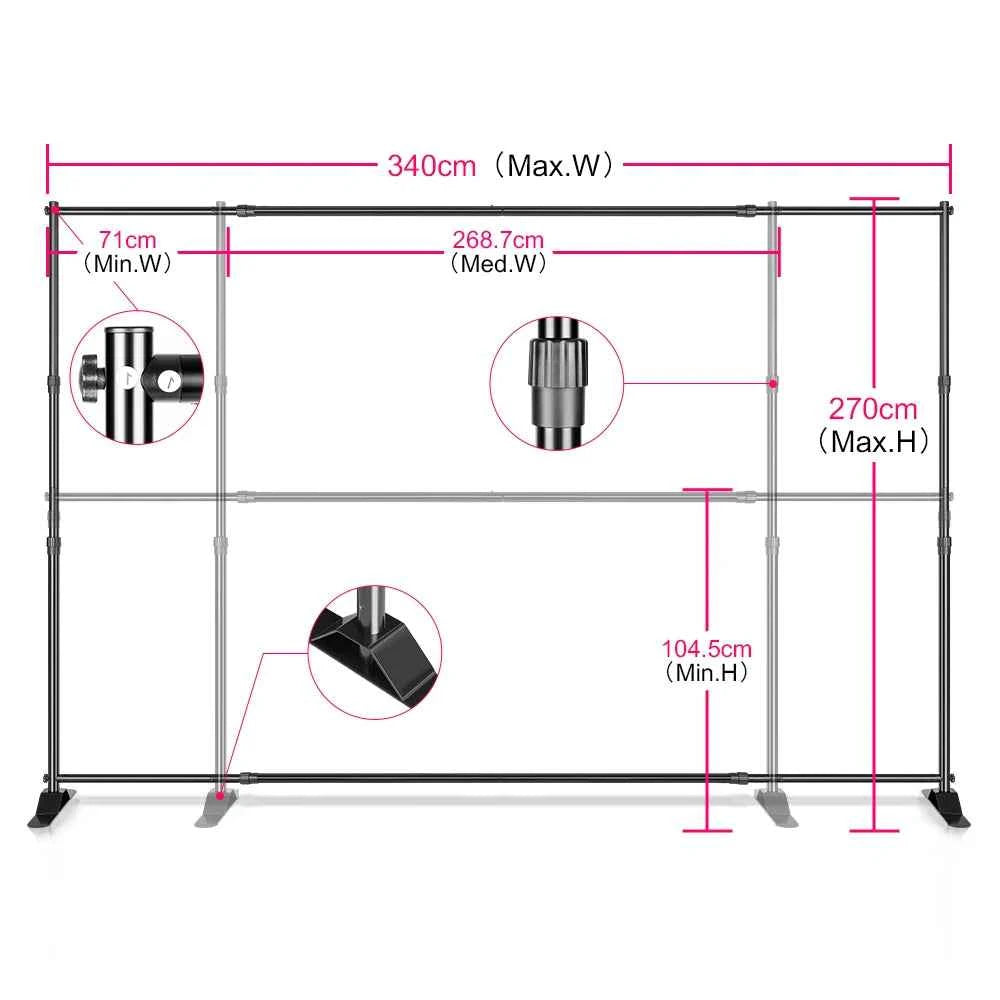 Background Stand Photo Frame Photography Crossbar Wedding Outdoor Bithday Decoration School Photographic Backdrop Party