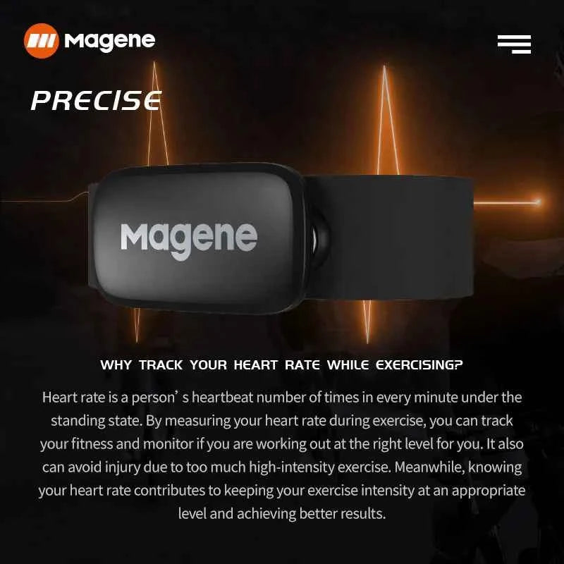 Magene Mover H64 Heart Rate Sensor. Dual Mode and Bluetooth With Chest Strap.