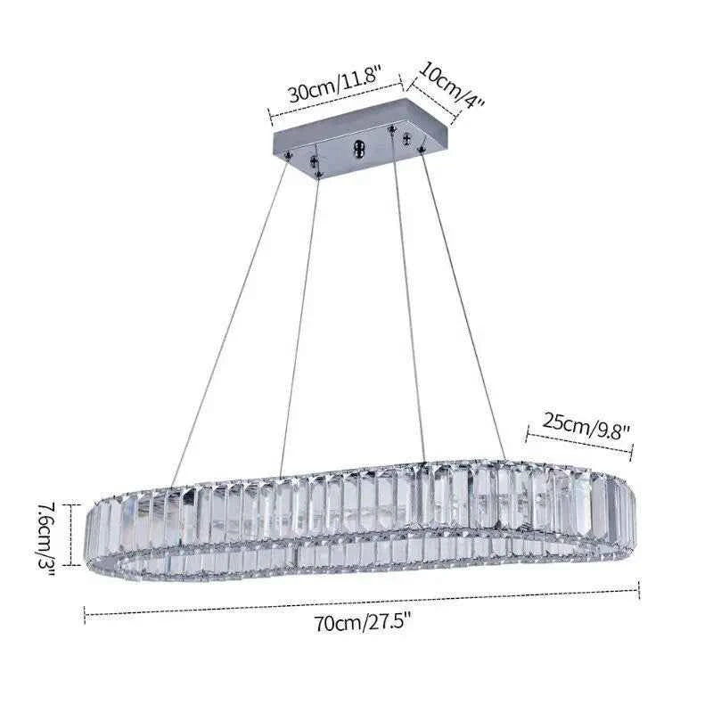 Indoor K9 Crystal Oval Ring Lamp. Luxury Interior Decoration. Led Chandelier. Hanging Lighting.
