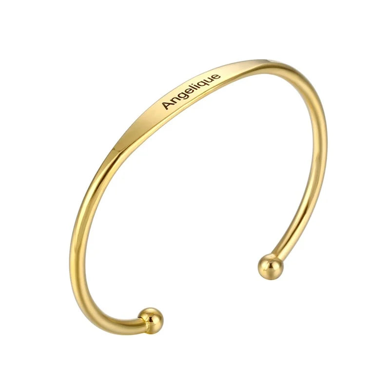 1PC Personalized Engraved Custom Name Stainless Steel Bracelet Jewelry. Name, Words, Letters, Custom Bracelet & Bangle For Women
