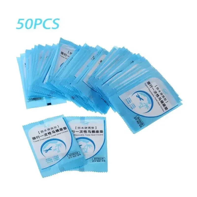 10/50PCS Biodegradable Disposable Plastic Toilet Seat Cover.  Portable Safety Travel Bathroom Toilet Paper Pad. Bathroom Accessory