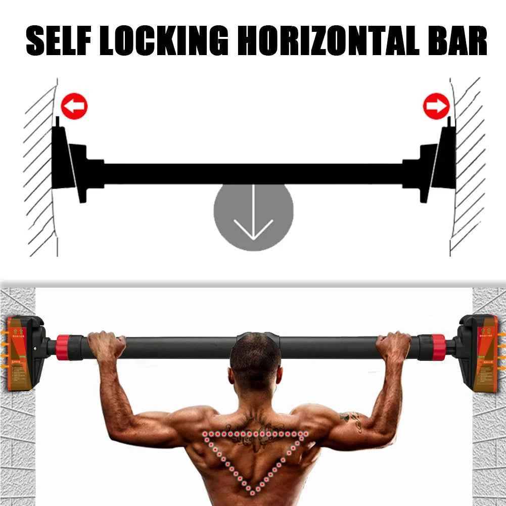 Strength Training Pull-up Bars with Level Gauge 69-92cm Adjustable Width 200kg Max Load Capacity