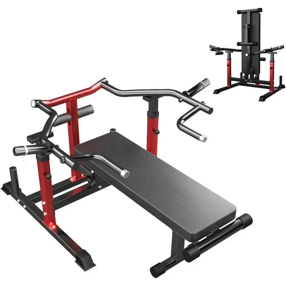 Space-Saving Adjustable Height 1250lbs Bench Press with Independent Converging Arms for Home Gym AB Exercises