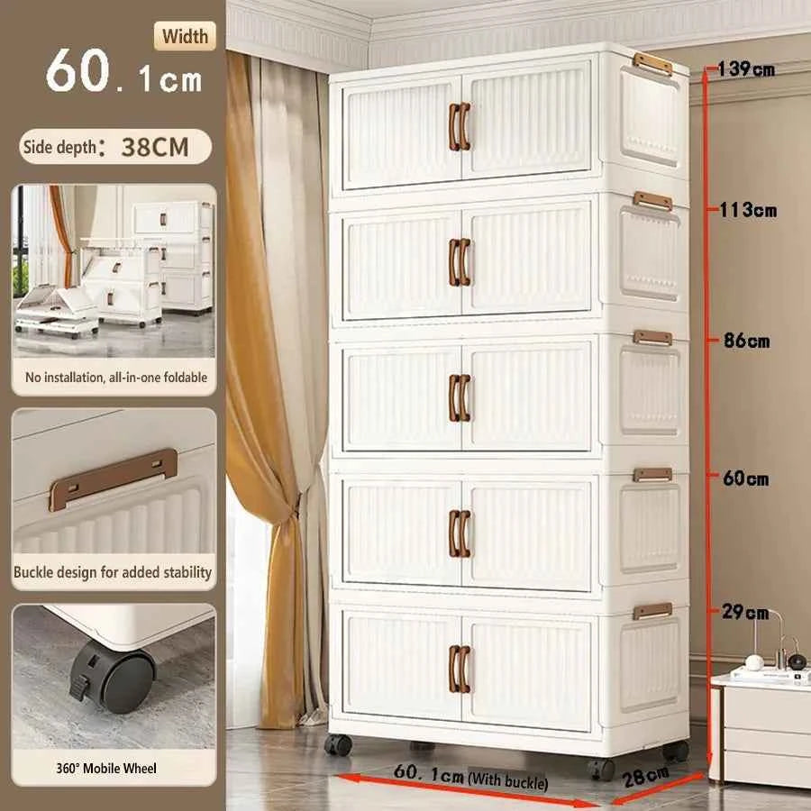 Thickened Home Storage Cabinet .No-Install.  Plastic Cabinet.  Multi-Purpose Organizer