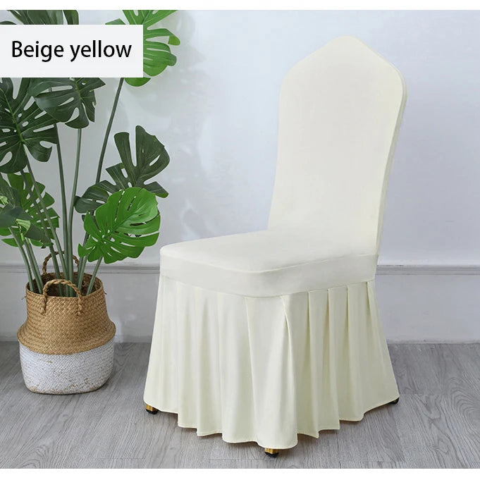 50/100pcs Pleated Skirt Spandex Chair Cover. Hotel Banquet Party Events or Wedding Decoration. Seat Protector Covers.