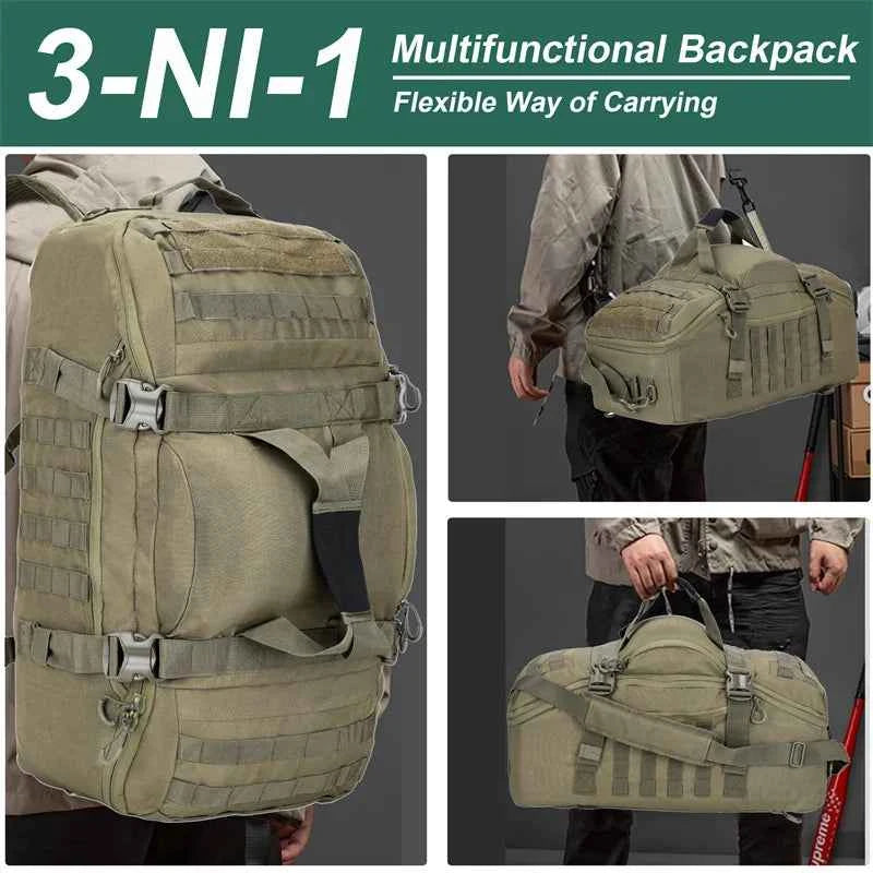 LQARMY 30L 45L 80L Outdoor Mountaineering Bag, Molle Tactical Backpack, Large Duffel Bag, Hiking, Camping, and Travel Bags