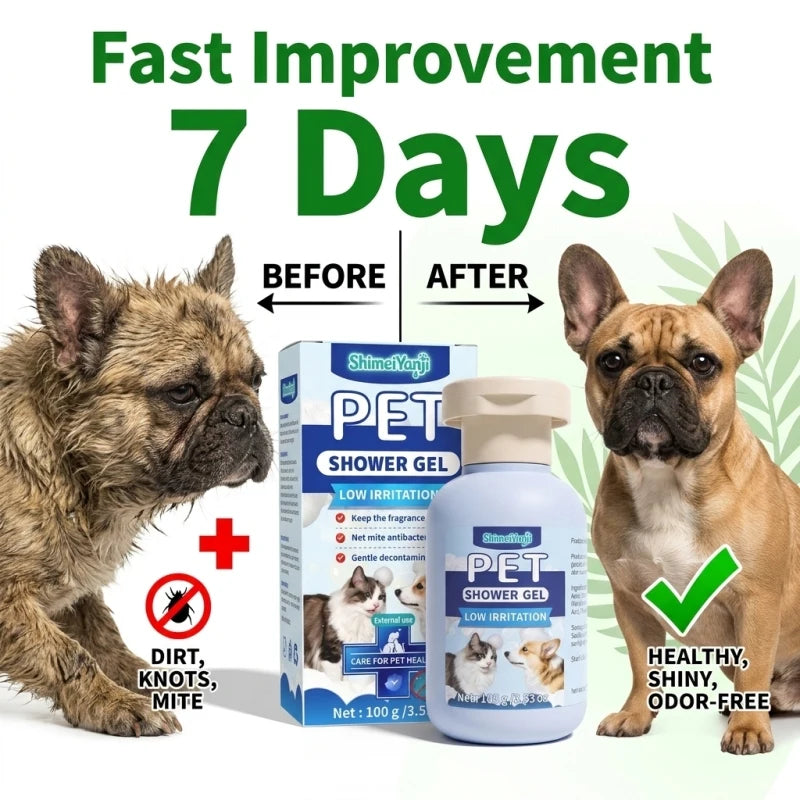 Pet Shampoo for Cats and Dogs, Gentle Plant Formula. Pet Bath Liquid, Moisturizing Pet Coat Cleanser, Pet Odor Removing Wash for Household Pet Grooming