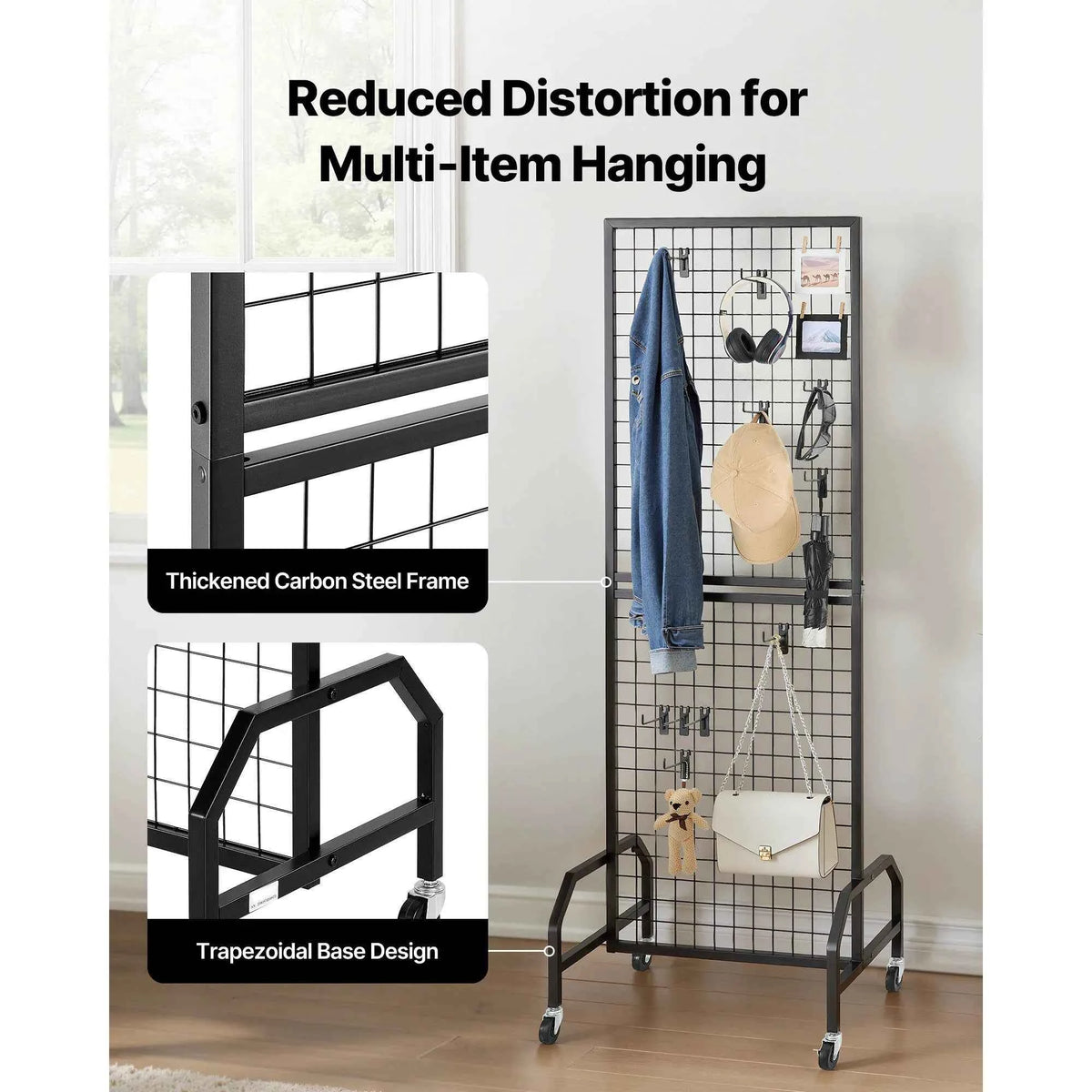 Grid Wall Panel. Wire Grid Panels. Display Rack Movable Art Display Shelf with Wheel Carbon Steel