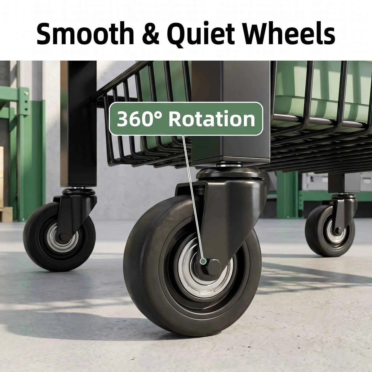 3-Tier Rolling Storage Cart with 2 Pull Out Mesh Baskets Carbon Steel Heavy Duty Utility Shelf. Easy Movement Fits Narrow Gaps