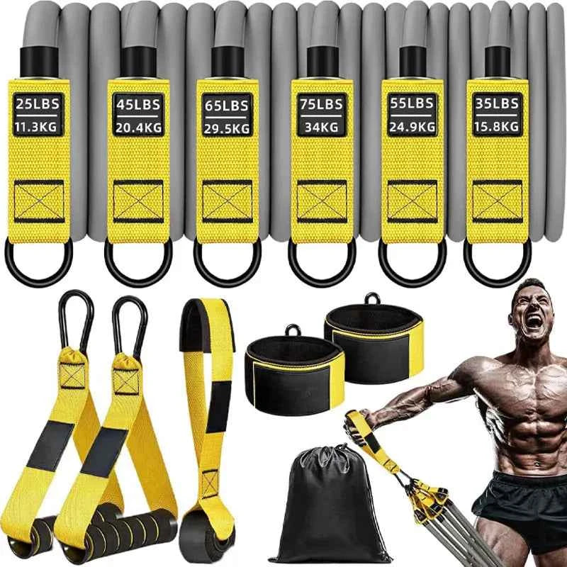 Resistance Strap with Handle: Used for Muscle Training, Strength Building,  Yoga, Home Fitness Equipment - Natural