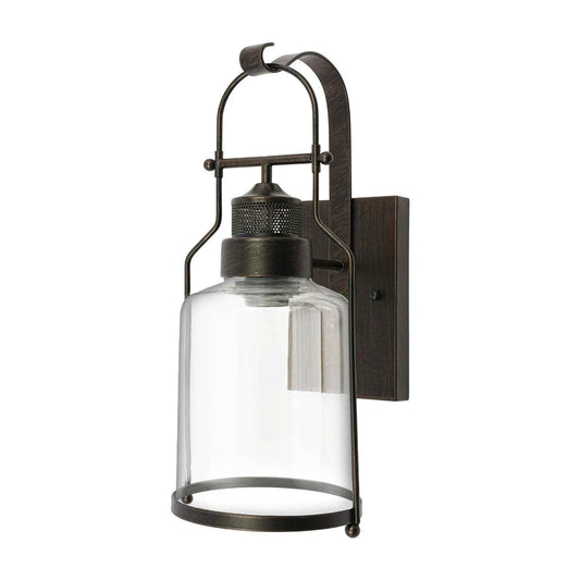 Wall Sconce Industrial Vintage Glass Lamp. E26 E27 Socket, Rust Iron Hand Painted. Durable Indoor Lighting. Bedroom Living Room Home Decoration 110-220V