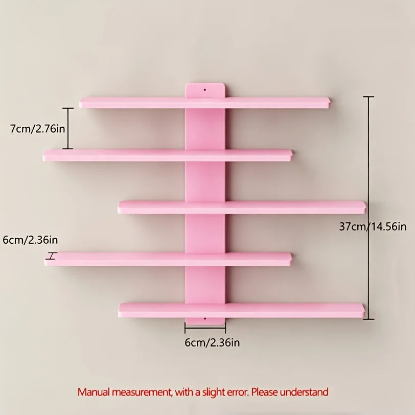 4-Piece Set of Collectible Floating Wall Racks, Multi-Tiered Wall Shelving Units, Versatile Display Stands, Suitable for Office and Home Decor, Ideal for Storing Statues and Small Figurines, Decorative Shelves, Functional Sto