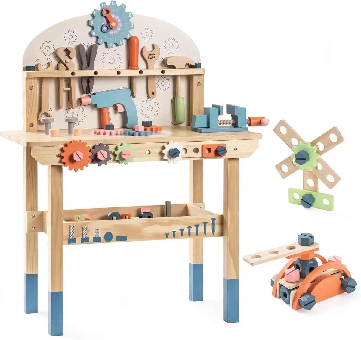 Robotime Robud Kids Tool Bench Set with Large Wooden Work Bench. Kid Toys Tool Set  for Boys & Girls  3 +