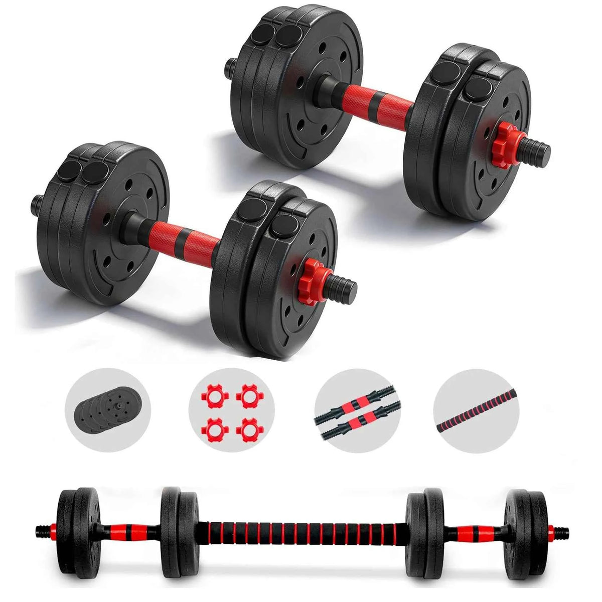 22lb 2-in-1 Adjustable Dumbbell & Barbell Set for Home Exercise & Fitness
