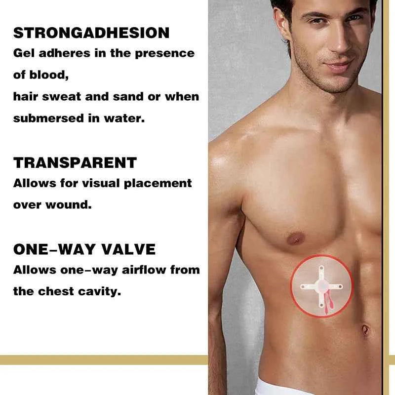 6Pcs Chest Seal Quick Useful Wound Emergency Dressing Bandag.e First Aid Kit Accessories With Vent trauma kit Supplies
