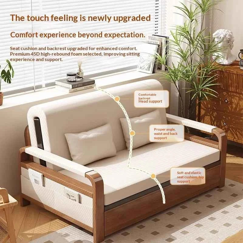 Light Luxury Foldable Sofa Bed. Convertible Couch.  Single Double Retractable Pull Out bed. Multifunctional