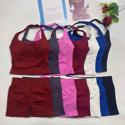 two pieces yoga outfits. DF impact gym clothing fitness pants set. DFNNYE woman Halter Top sports leggings Gym workout sets
