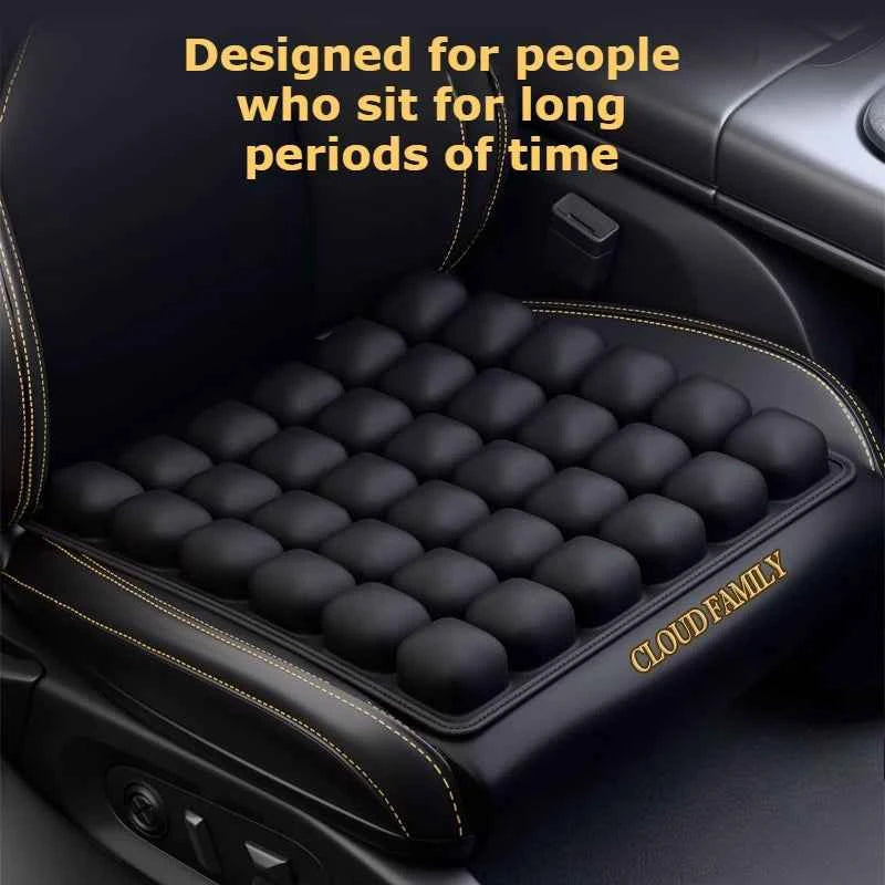 Adjustable Press-to-Inflate Seat Cushion | Pressure Relief for Office, Car & Airplane, Fabric Breathable & Anti-Slip,