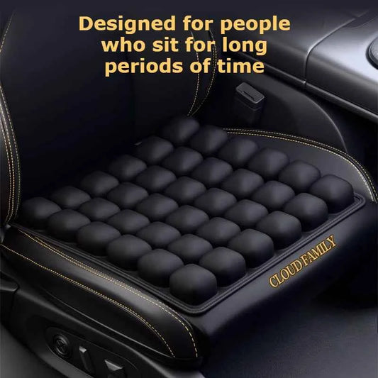 Adjustable Press-to-Inflate Seat Cushion | Pressure Relief for Office, Car & Airplane, Fabric Breathable & Anti-Slip,