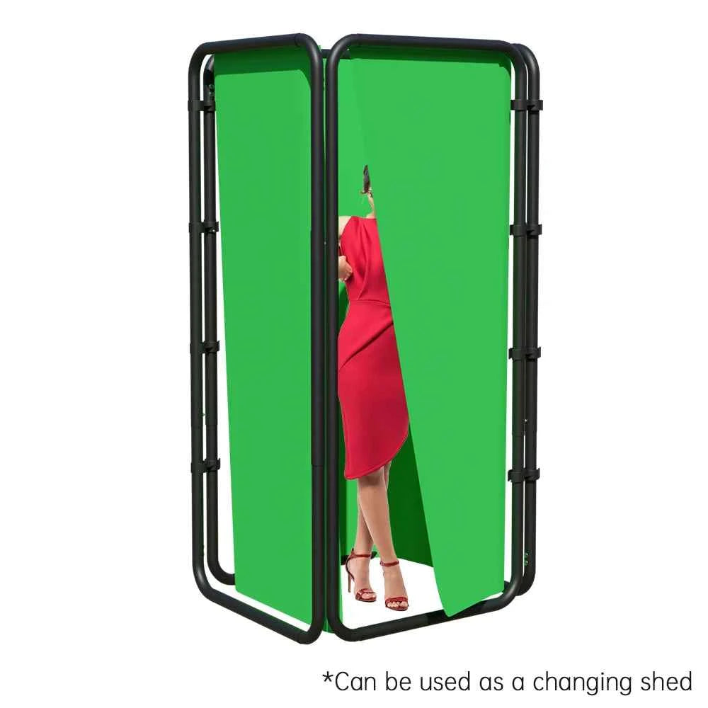SH Green Screen, 2.4X4M. Collapsible Chroma Key Backdrop. Wrinkle-Resistant Fabric. Ultra-Quick Setup.