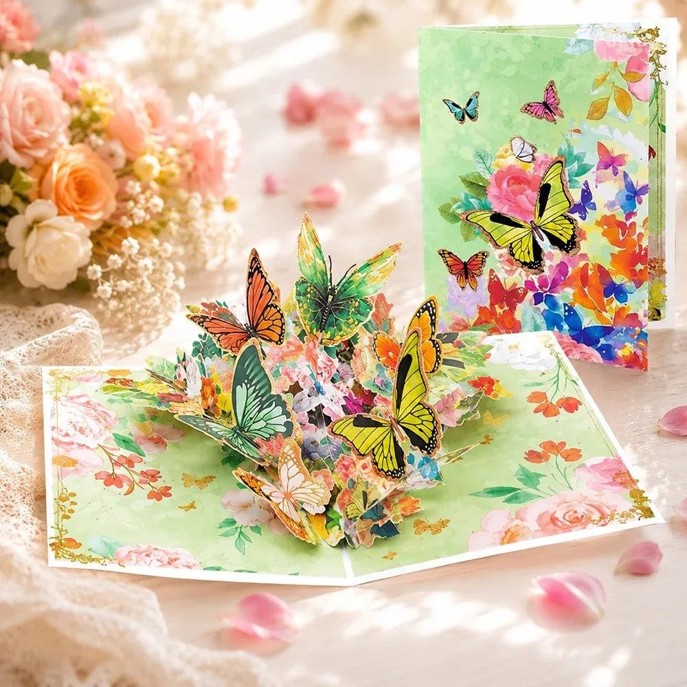 3D Pop Up Flower Greeting Cards or Wedding Card or Anniversary, Thanksgiving, Valentines Day, Birthday, Gift, Thank You Cards, or Handmade Cards