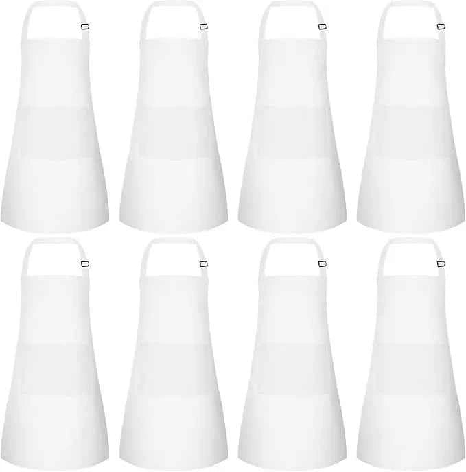8-24PCS Adjustable Apron Bulk with 2 Pockets DIY Painting Aprons for Baking, Painting, Birthday Party Favors. Different Colors