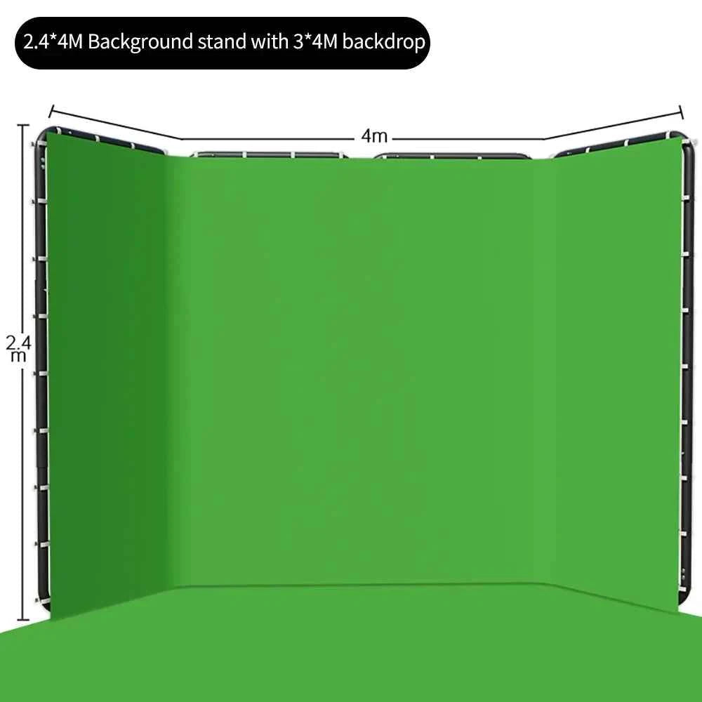 SH Green Screen, 2.4X4M. Collapsible Chroma Key Backdrop. Wrinkle-Resistant Fabric. Ultra-Quick Setup.