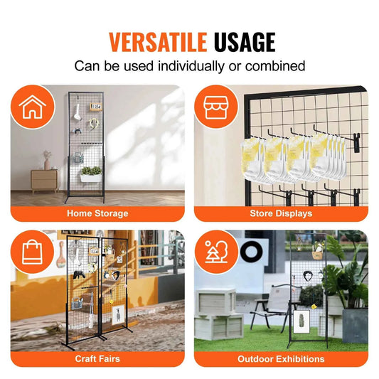 Tower Wire Gridwall Display Racks. Double Side  for Art Craft Shows, Retail Shop w/ Hooks And More