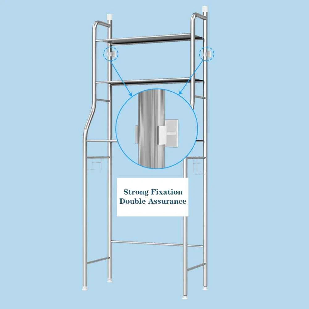 2/3-Tier Freestanding Over The Toilet Storage. Metal Bathroom Shelves with Paper Holder and Removable