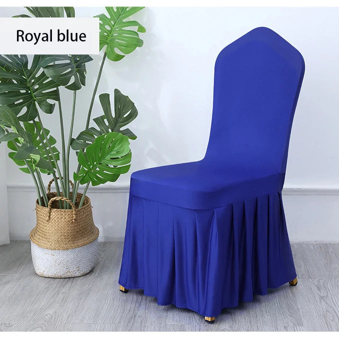 50/100pcs Pleated Skirt Spandex Chair Cover. Hotel Banquet Party Events or Wedding Decoration. Seat Protector Covers.