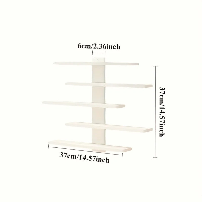4-Piece Set of Collectible Floating Wall Racks, Multi-Tiered Wall Shelving Units, Versatile Display Stands, Suitable for Office and Home Decor, Ideal for Storing Statues and Small Figurines, Decorative Shelves, Functional Sto