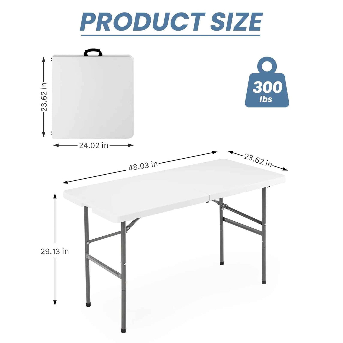 JHK Portable Folding Outdoor Camping or Hiking Table. Heavy Duty Foldable Table with Carrying Handle Safety Lock For Camping Furniture