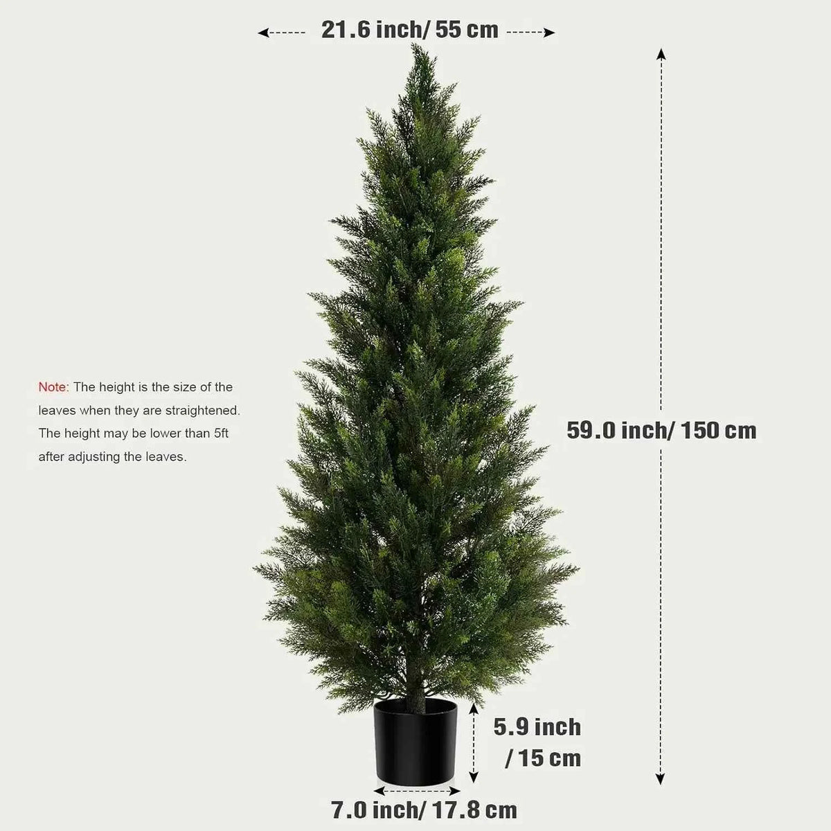 Artificial Cedar Topiary Tree 2/3/4/5/6FT. Faux Evergreen Cypress Plant with Realistic Green Leaves, Outdoor Fake Shrub Bush .