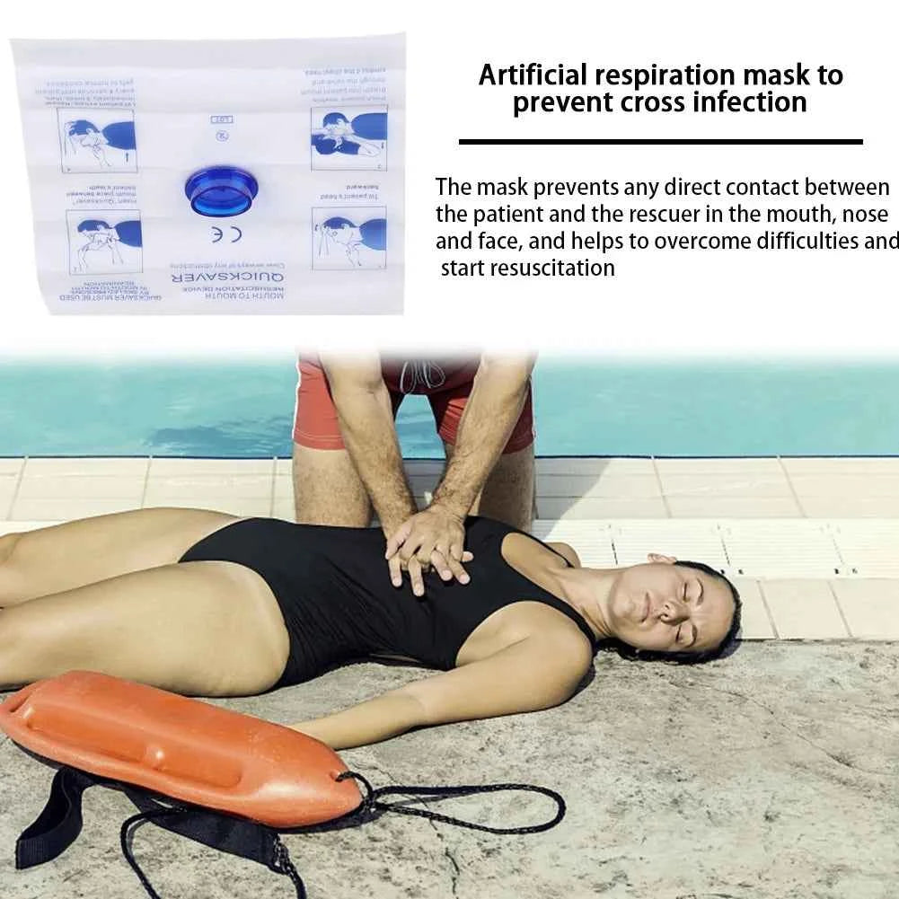 Disposable First Aid Breathing Respirator.  Mouth to Mouth CPR. Face Shield.  Artificial Respiration Breathing Mask. Emergency Rescue