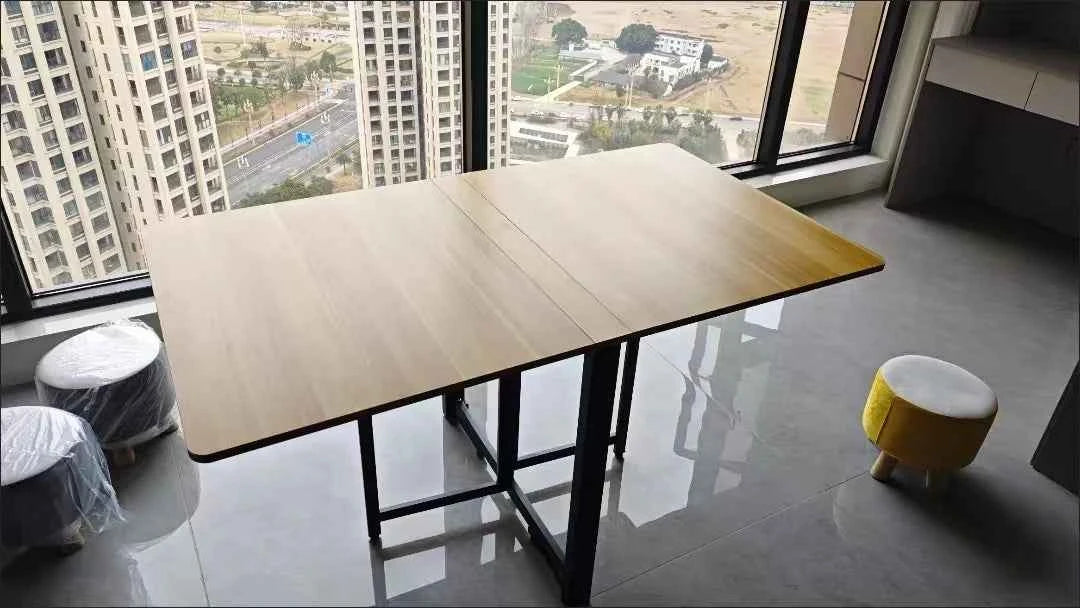 Space-Saving Folding with Wall-Mounted Drop-Leaf Table for Small spaces