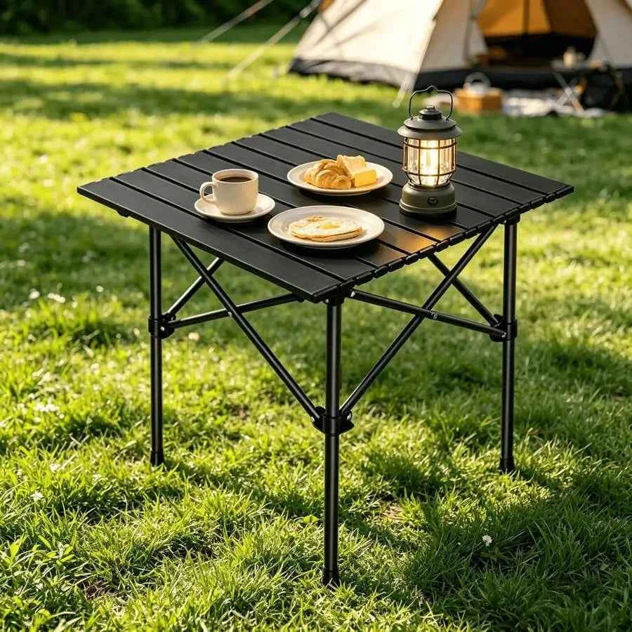 Portable Outdoor Folding Aluminum Alloy Lightweight Table with Storage Bag. Suitable for Camping, Barbecue, Picnic, Travel
