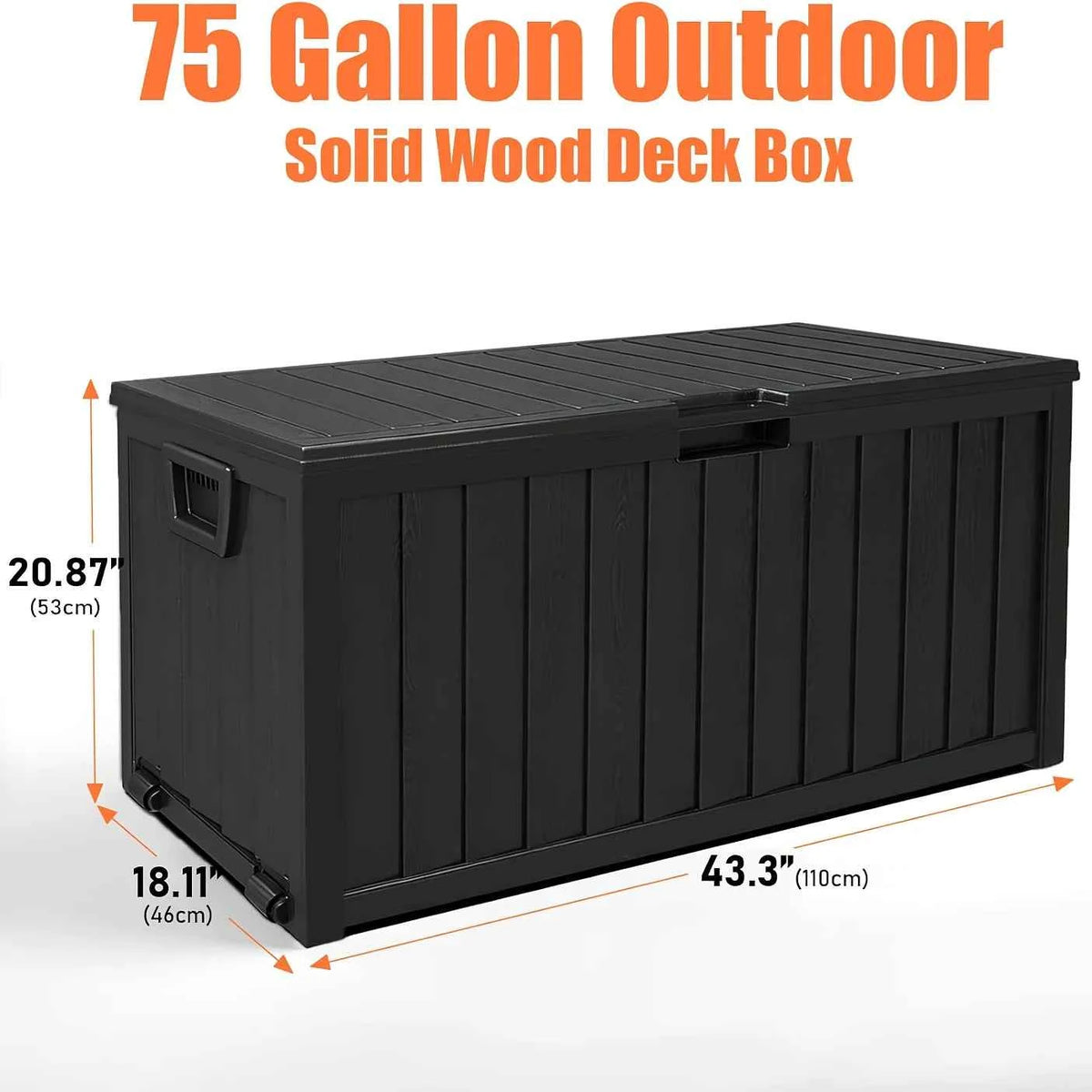 35 Gallon Large Outdoor Resin Storage Box With Lockable Lid - Heavy-Duty Deck Box For Patio Furniture Cushions, Pool Accessories
