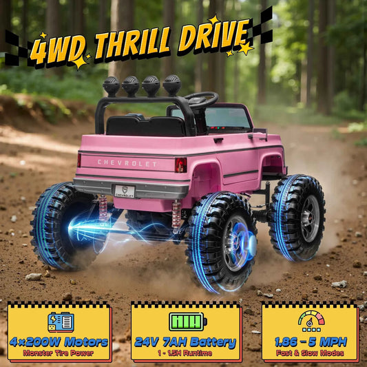 Licensed Chevrolet Cheyenne 24V Ride on Car. 4X200W Motor Remote Control. Decoration Streamer. 24 Volt Ride on Toys for Kids
