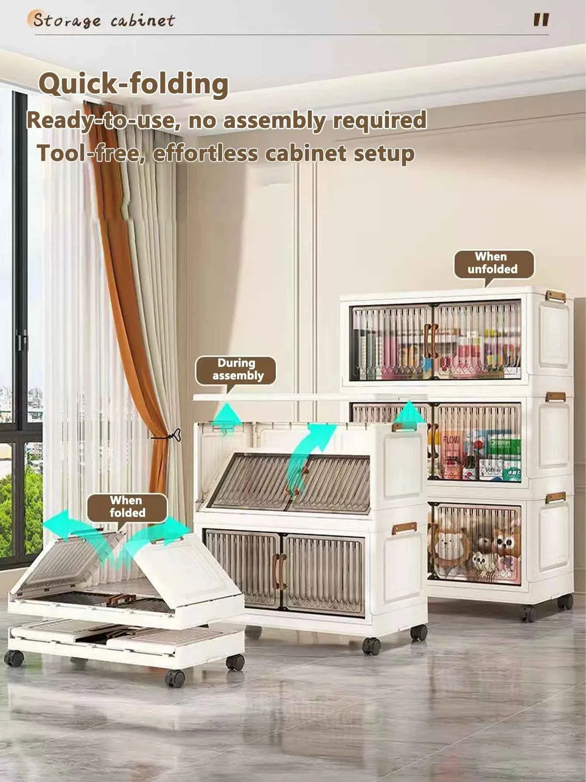 Foldable Storage Cabinet, No Installation Required, Multi-Layer Household Bedroom Clothes and Quilt Storage Cabinet, Extra-Large